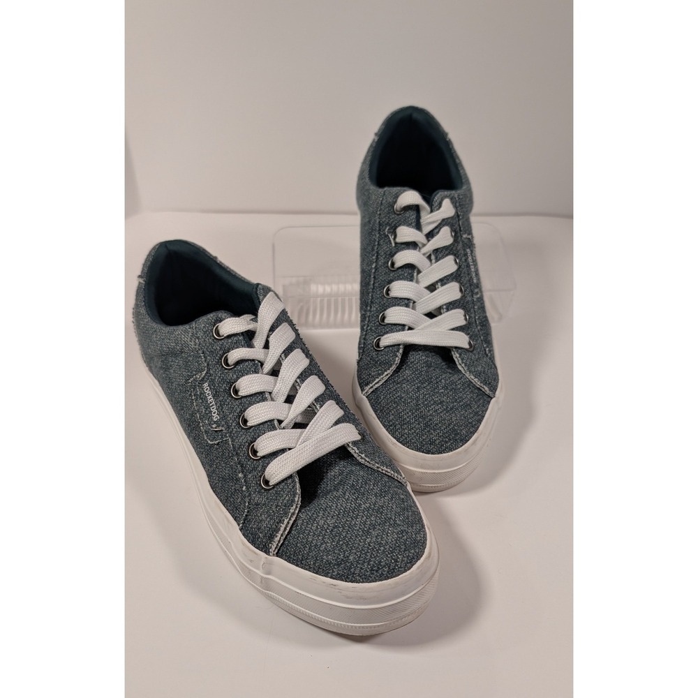 Rocket Dog Jazzin Blue Jersey Denim Plush Foam Low Top Sneakers Womens 9